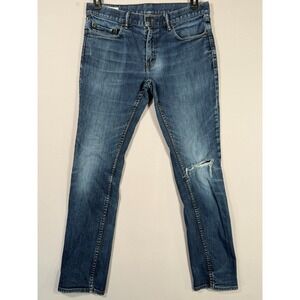 Banana Republic Womens Jeans Skinny Ankle Distressed Denim Blue Size‎ 32x30